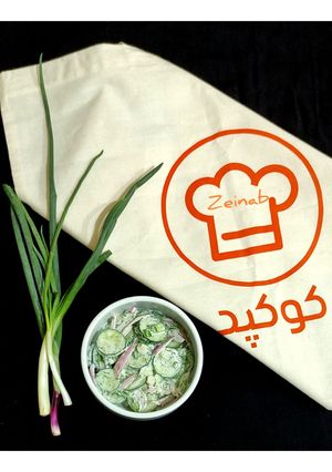 عکسی از دستور سالاد خیار و پیازچه