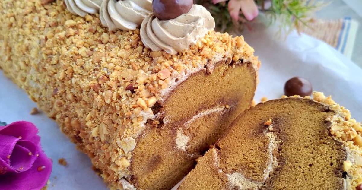 Resep Mocca Nougat Roll Cake (lembut😋👌) oleh Vita Jaurina - Cookpad