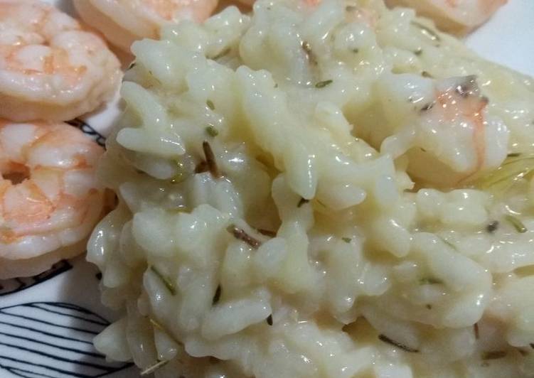 Risoto de camarão com laranja e limão siciliano