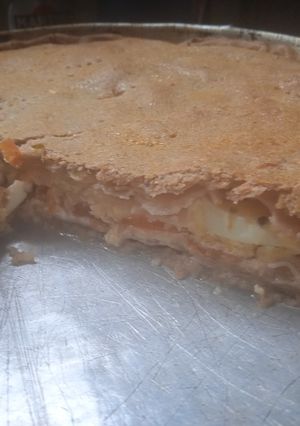 Una foto de Torta napolitana de masa integral con mix de semillas😘🎉☺️🎊😘🎉☺️🎊