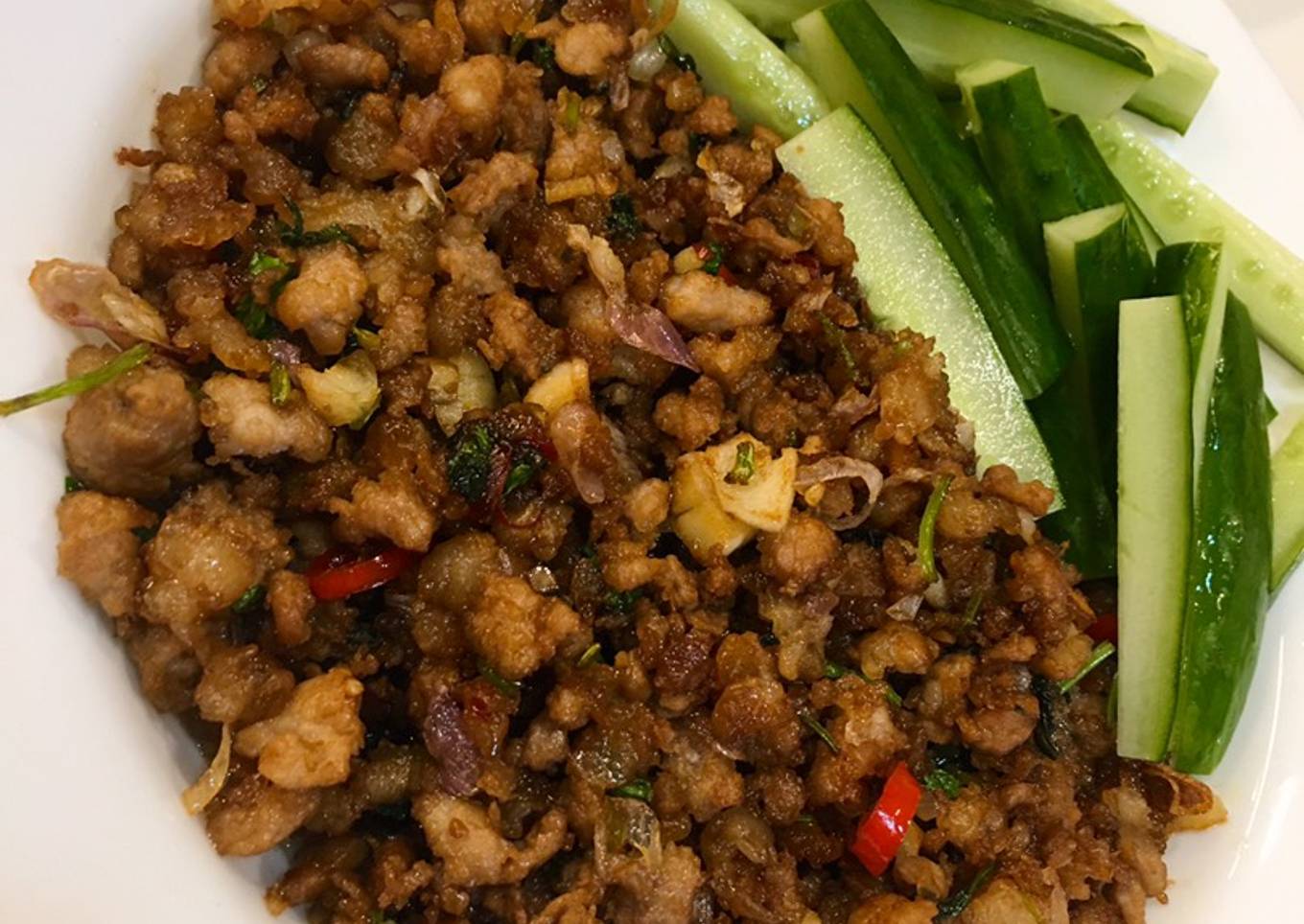 Daging cincang buat lalapan (biasa dimakan dengan sayur mentah) ala Thai