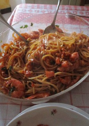 Foto di Spaghetti sui gamberoni