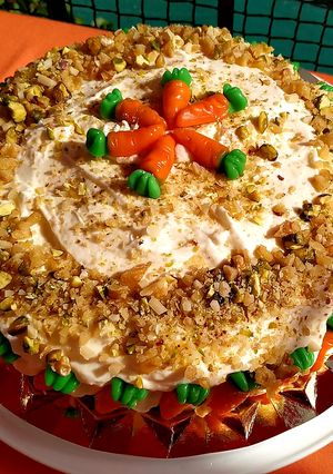 Una foto de Carrot cake con frosting
