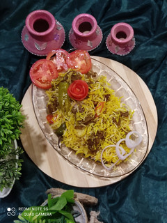 A picture of Mutton biryani.