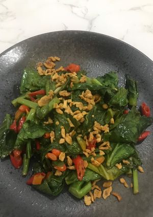 Foto resep Tumis kailan bawang putih + rawit