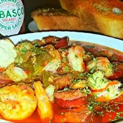 A picture of Mike's Shrimp Creole & Bayou Swamp Sauce.