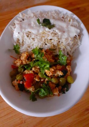 A picture of Chicken Mince & Pea Curry🥘.