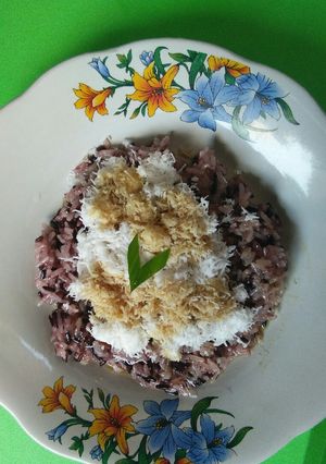 Foto resep Ketan Hitam arang arang kambang tabur kelapa