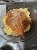 Un buen plato de polenta con bolognesa