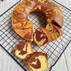 Marmer Cake 2 Telur (Ekonomis, Lembut, Anti Seret)-レシピのメイン写真