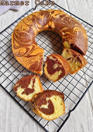 Foto resep Marmer Cake 2 Telur (Ekonomis, Lembut, Anti Seret)
