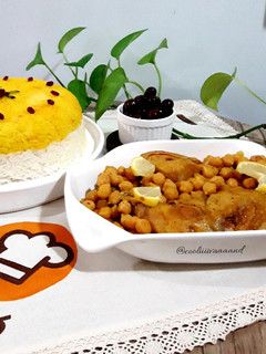 عکسی از دستور خورشت نخود و مرغ