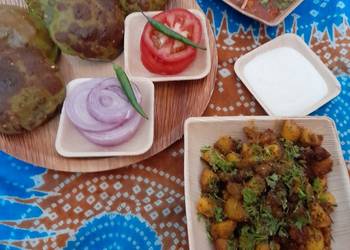 Ultimate Prepare Recipe Palak puri tariwale aloo kasuri methi sukha aloo salad  curd Delicious and Healthy