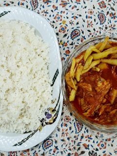 عکسی از دستور پلو و خوراک مرغ