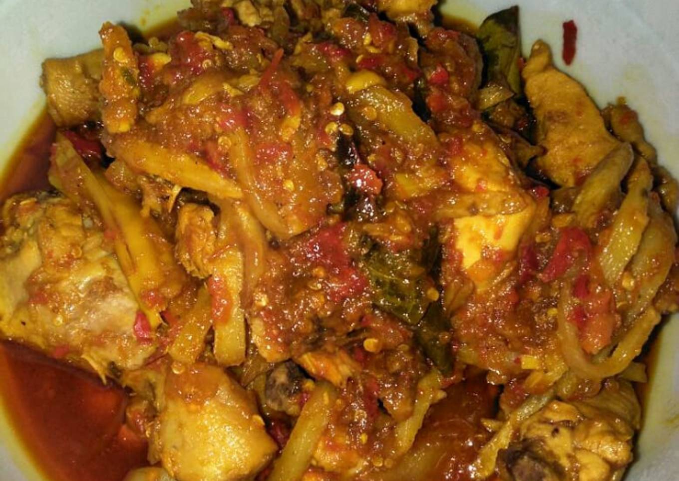 Ayam rica rica pedes nampol