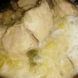 Pollo al verdeo y vino blanco