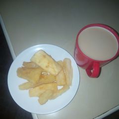 A picture of Cassava for breakfast.