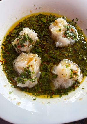 Una foto de Dumplings de gambas