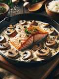 Salmón Cremoso con Champiñones