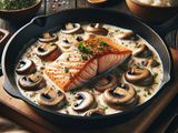 Salmón Cremoso con Champiñones