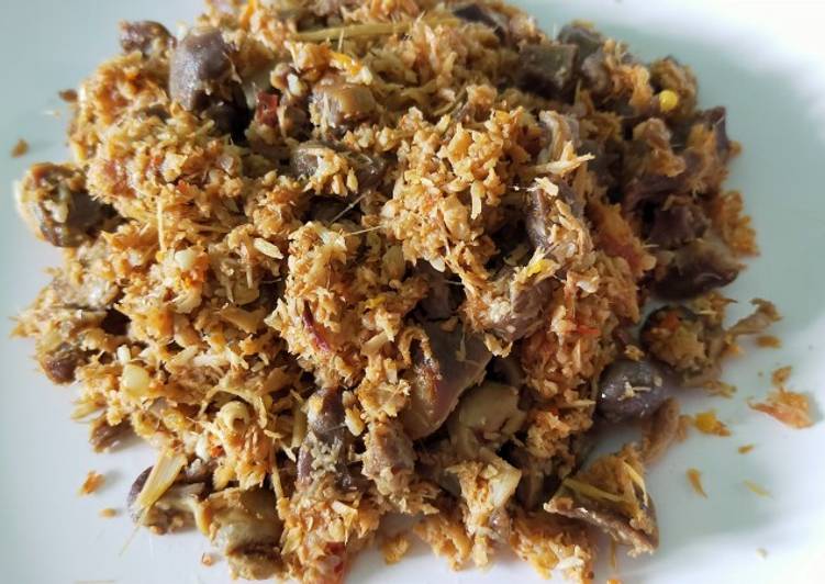 Proses mengolah Ampela ayam sambal bongkot Lezat