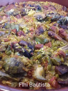 Una foto de Arroz de conejo y verduras