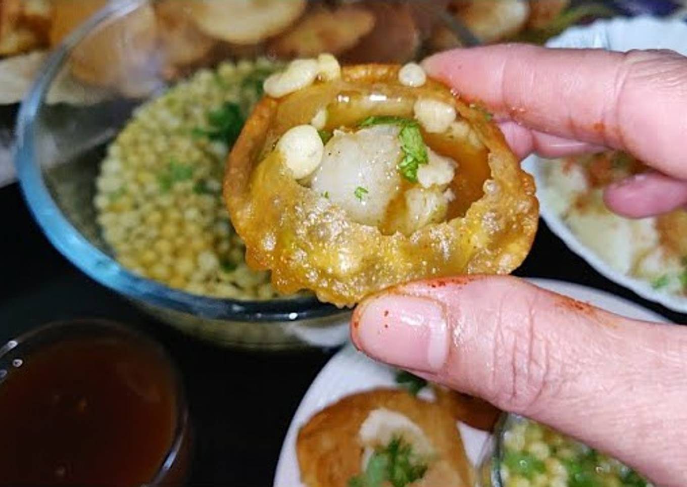 Pani puri recipe step by step teekha pani boondi imli gud chutne