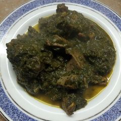 Palak gosht A picture of Palak gosht.