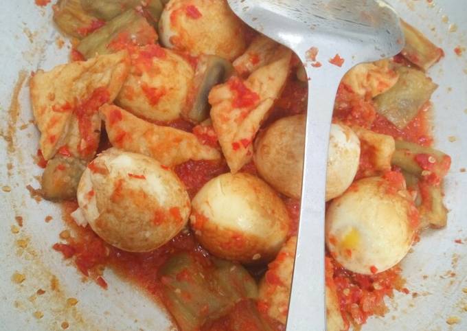 Resep: Terong bumbu bali+tahu telur Irit Anti Gagal