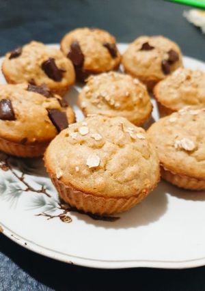 Una foto de Muffins de avena y banana con pasta de maní