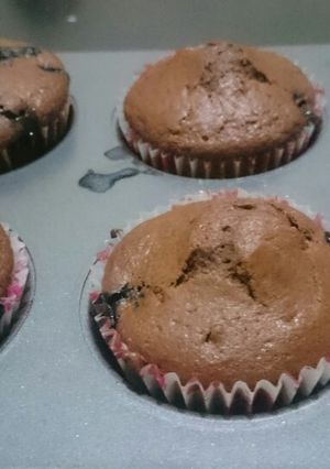 A picture of Blueberry chocolate muffins.