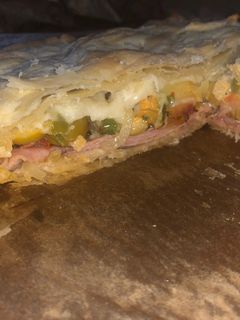 Una foto de Tarta/empanada caprese!
