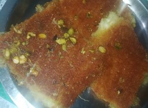 صورة لوصفة كنافه خشنه بجبنة العكاوي