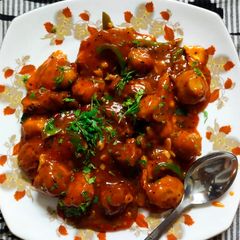 A picture of Paneer mushroom 65.