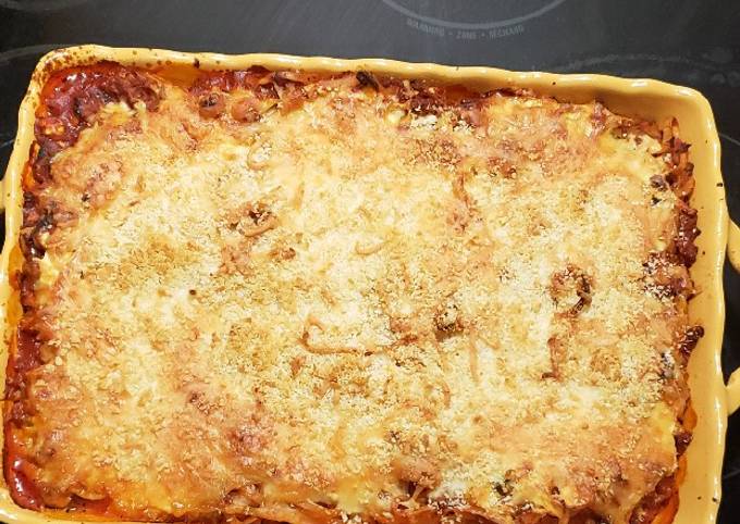 Steps to Make Any-night-of-the-week Weekday Sausage and Fettuccine Bake