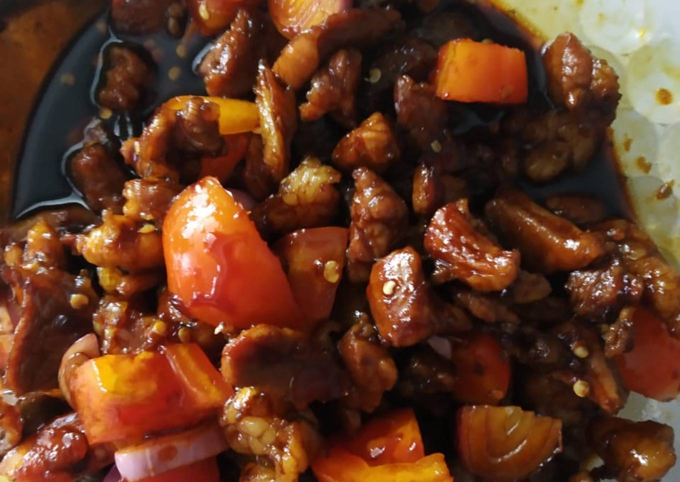 Sate kambing goreng