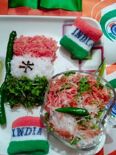 तिरंगा वेजिटेबल लच्छा (tiranga vegetable lachha recipe in Hindi) रेसिपी मुख्य फोटो