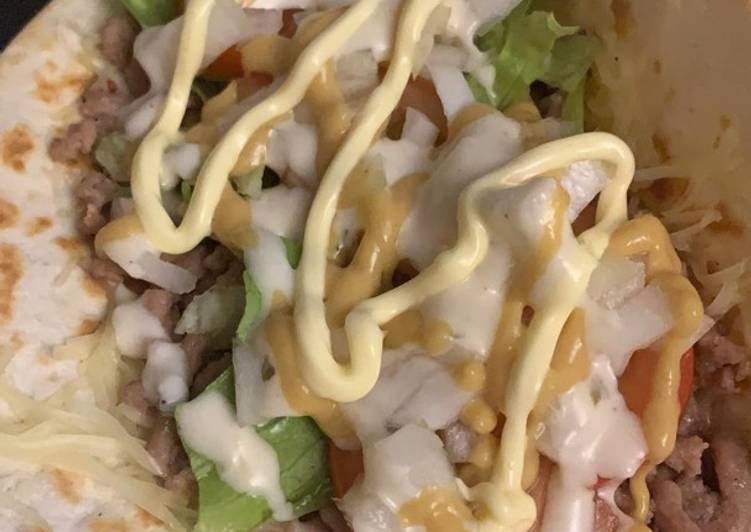 Fajita de carne picada, queso y verdura 🤩