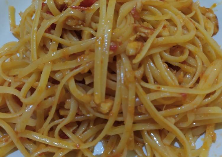 Spaghetti saos pedas