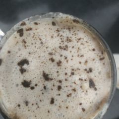 A picture of Cashew coffee creamer cold coffee.