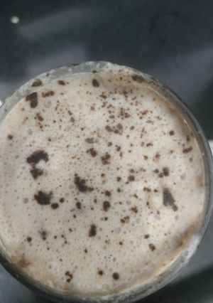 A picture of Cashew coffee creamer cold coffee.