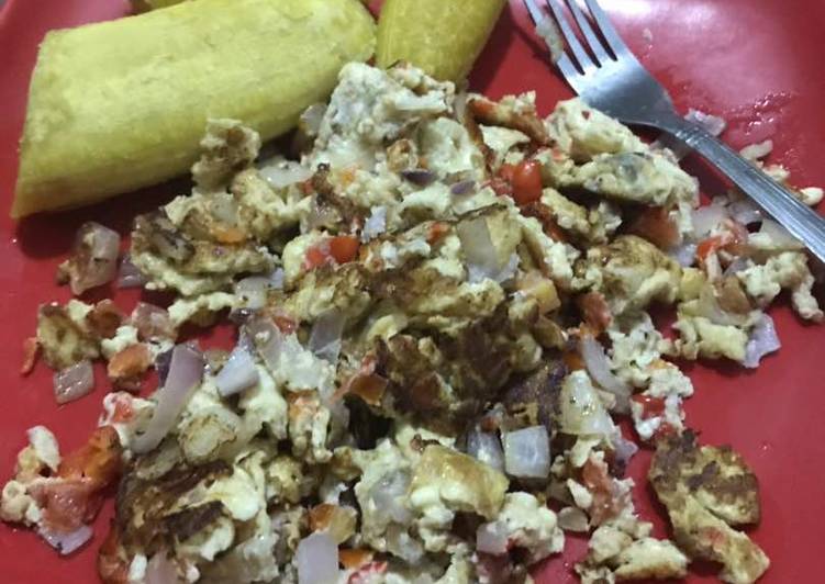 Simple Way to Make Ultimate Boiled Plantain and Scramble Egg