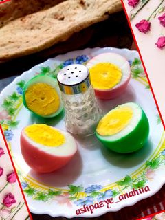 عکسی از دستور 🥚تخم مرغ آبپز رنگی🌈