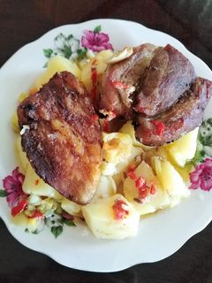 O poză a rețetei Friptură de porc la cuptor.