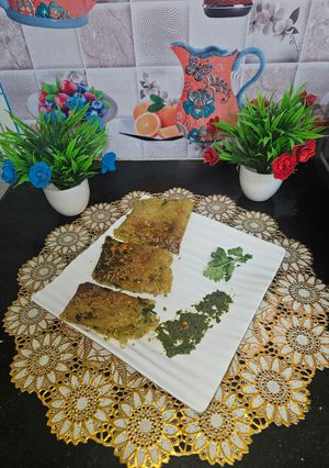 A picture of Healthy mix dal stuffed chilla.
