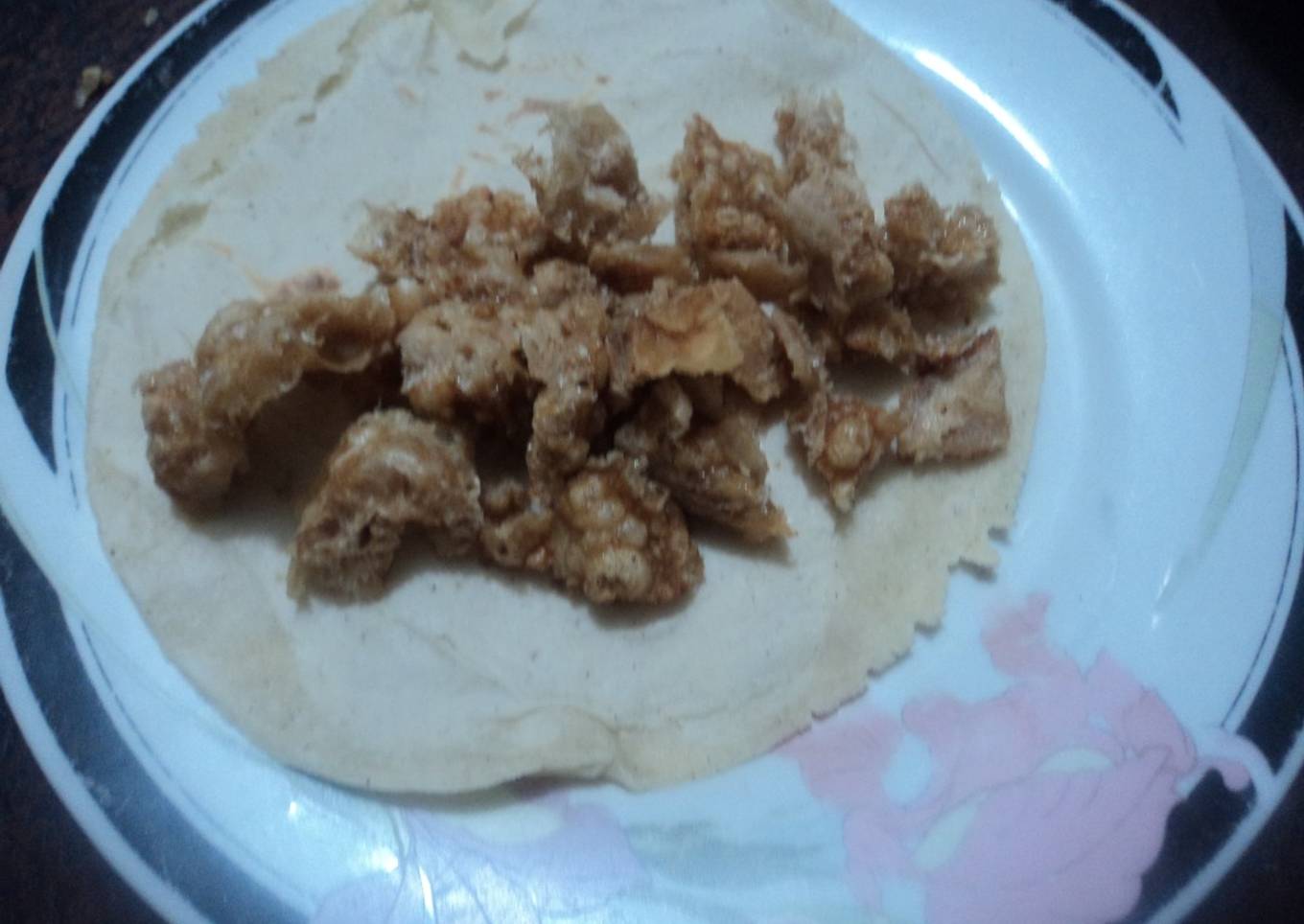 Tacos de chicharrón graso o con cebo de arriero. Jalisco