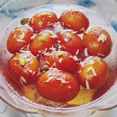 A picture of Gulab Jamun (गुलाबजाम).