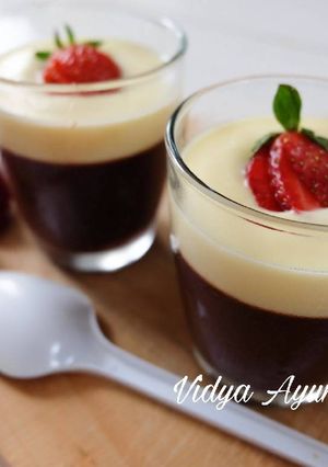 Foto resep Puding Coklat + Fla Susu Homemade