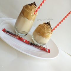A picture of Dalgona coffee (whipped coffee).