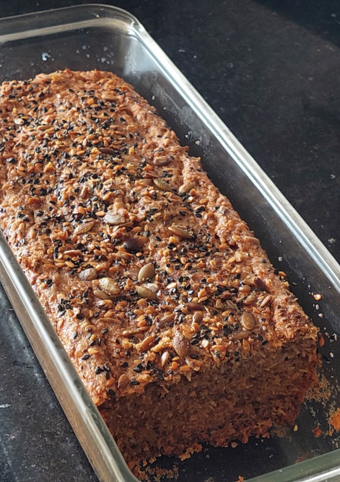 Una foto de Pan proteico salado con coco 🥥 SIN gluten 💯